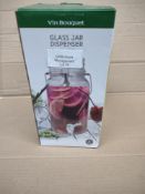 Vin Bouquet Glass Jar Dispenser. RRP £30 - GRADE U
