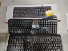 Lot of 3 Trust Keyboard and mouse sets. RRP £60 - GRADE U