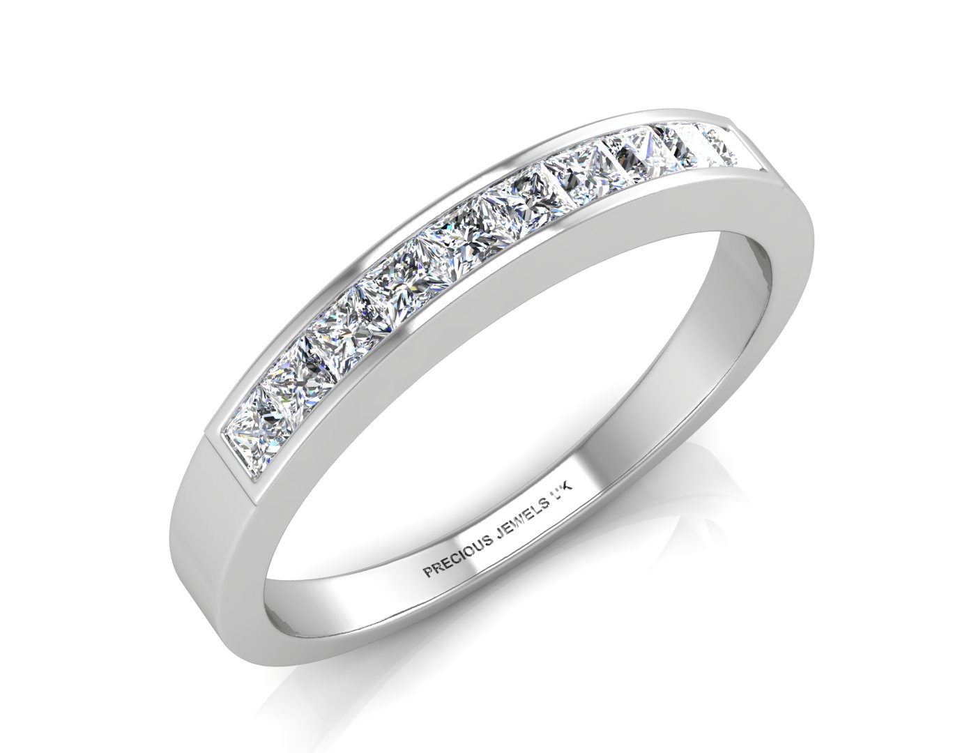 9ct White Gold Channel Set Half Eternity Diamond Ring 0.50 - Bild 3 aus 6