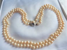 Vintage 18 inch Double Strand Pearl Necklace with Gift Box