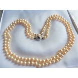 Vintage 18 inch Double Strand Pearl Necklace with Gift Box