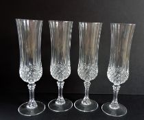 Set 4 Cut Glass Champagne /Prosecco Glasses