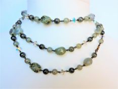 Vintage Venetian Glass Bead Necklace 54 inches