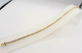 14k Gold on Sterling Silver Gemstone Tennis Bracelet New with Gift Box