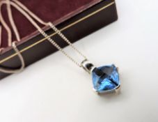 Sterling Silver Topaz Pendant Necklace