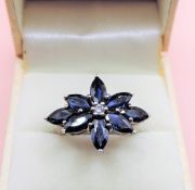 6 carat Sapphire Ring in Sterling Silver New with Gift Box