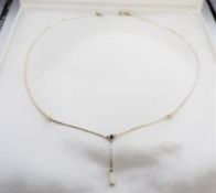 Sterling Silver Necklace Mother of Pearl Beads