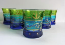 Set 6 Artisan Hand Made Glasses 10cm High