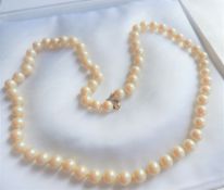 Vintage 23 inch Single Strand Pearl Necklace