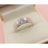Sterling Silver Solitaire CZ Gemstone Ring New with Gift Pouch