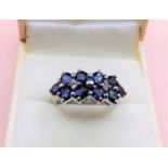 Sterling Silver 3.5ct Sapphire & Diamond Ring New with Gift Box