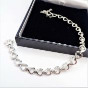 Sterling Silver White Sapphire Bracelet with Gift Box