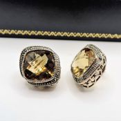 Sterling Silver 12ct Lemon Citrine Earrings New with Gift Box