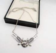 Sterling Silver Mackintosh Style Necklace.