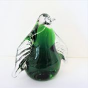 Signed Wedgwood Green Glass Penguin c.1970's