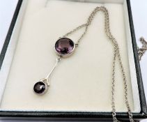 Sterling Silver Amethyst Pendant Necklace