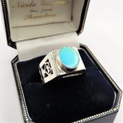 Artisan Sterling Silver Turquoise Ring