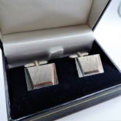 Circa 1980's Sterling Silver Gents Cufflinks with Gift Box
