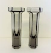 Pair Wedgwood Frank Thrower 1980's Brutus Glass Vases