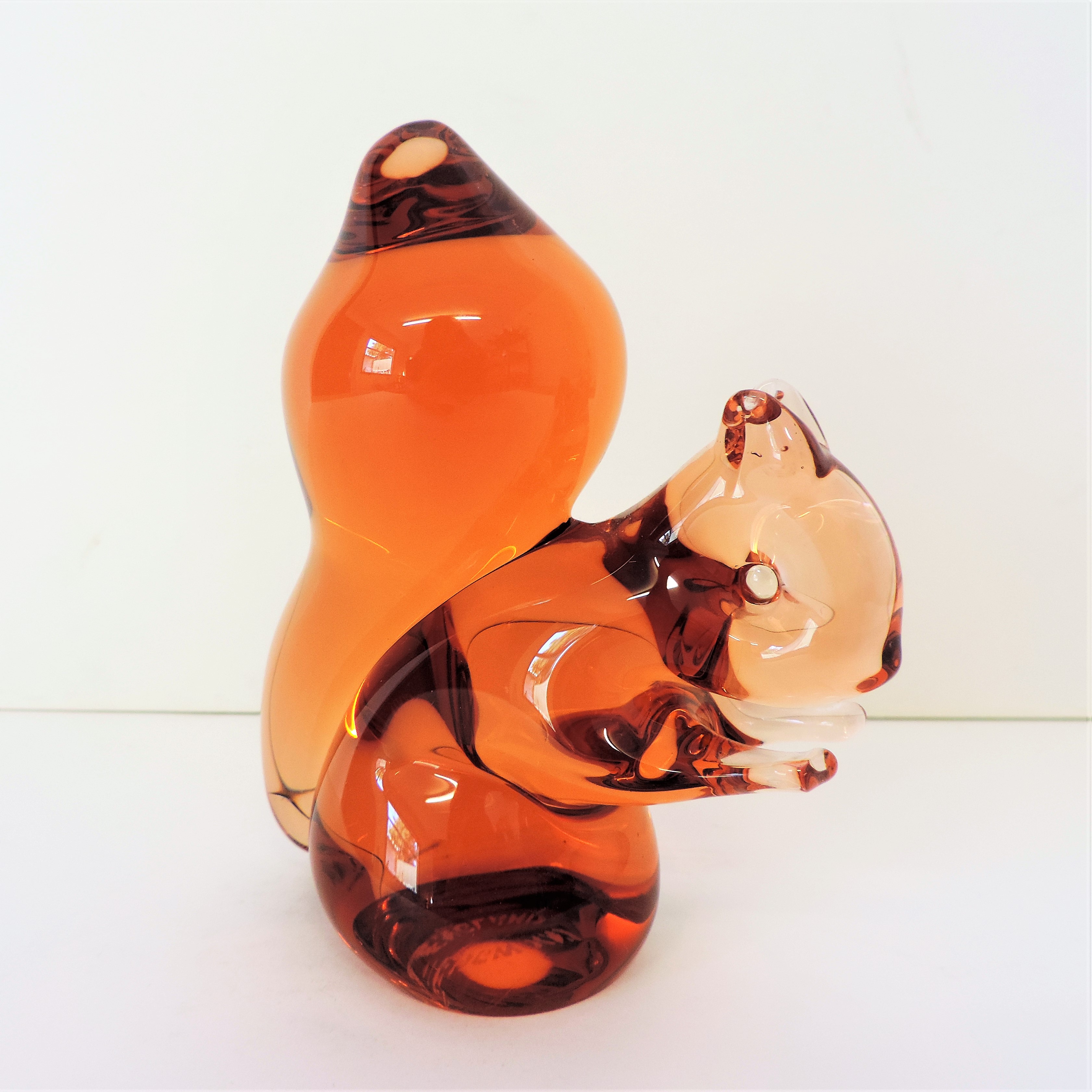 Signed Wedgwood Amber Glass Squirrel c. 1970's - Image 2 of 3