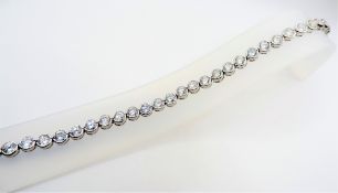 Sterling Silver 12 carat Cubic Zirconia Tennis Bracelet with Gift Box