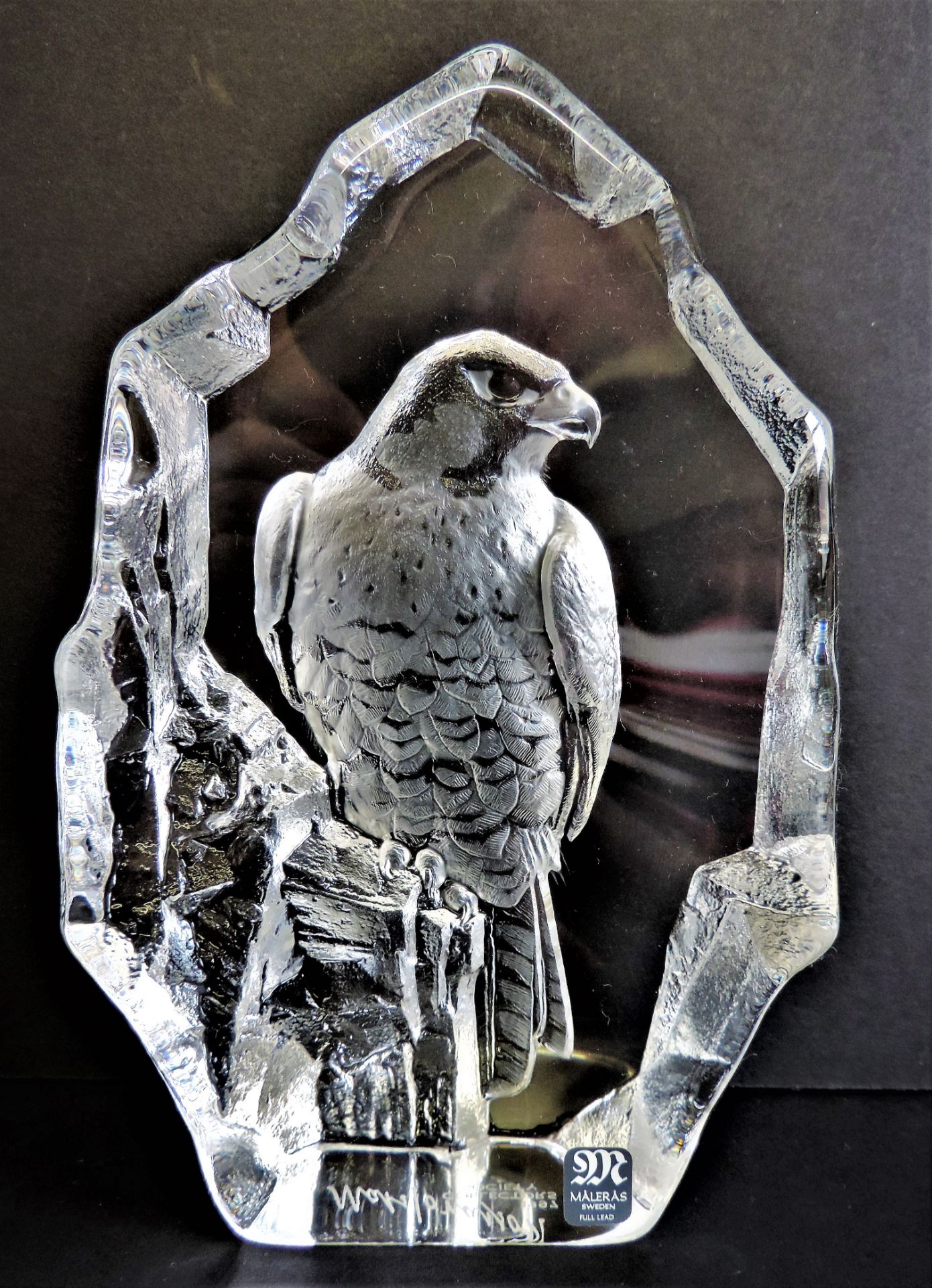 Large Signed Mats Jonasson Crystal Eagle 19cm Tall - Image 2 of 4