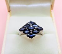 Sterling Silver 3 carat Sapphire Ring New with Gift Pouch