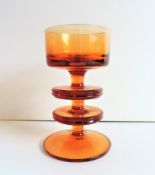 Wedgwood Amber Glass 2 Disc Sheringham Candlestick c.1970's