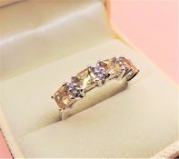 Sterling Silver Citrine & Topaz Ring New with Gift Pouch