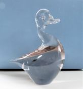 Signed Wedgwood Glass Duck c.1970's 18cm High