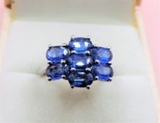 Title: Sterling Silver 3.5ct Sapphire Ring New with Gift Box