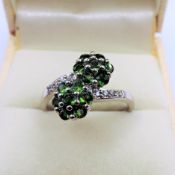Sterling Silver 4ct Green Tourmaline Ring New with Gift Box