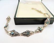 Vintage Sterling Silver Topaz Bracelet