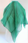 French Silk Chiffon Double Sided Green/Blue Scarf 70cm Square