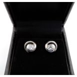 Sterling Silver White Sapphire Stud Earrings with Gift Pouch