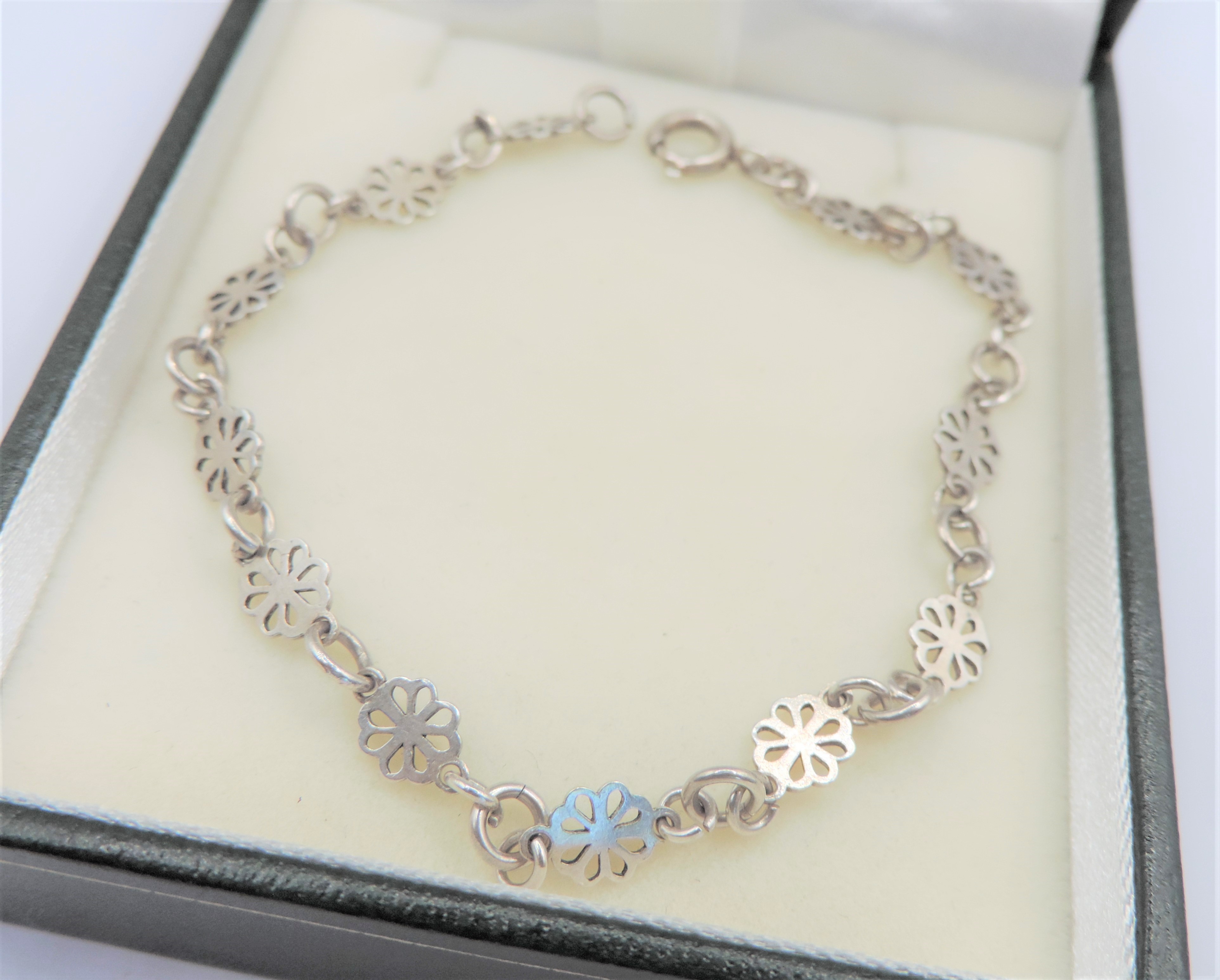 Sterling Silver Bracelet New with Gift Pouch - Image 2 of 2