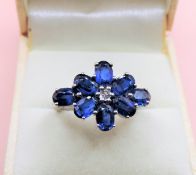 Sterling Silver 5ct Sapphire Ring New with Gift Box