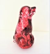 C. 1970's Signed Wedgwood Speckled Glass Dog/Puppy