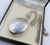 Vintage Sterling Silver Locket with Engraved Love Poem