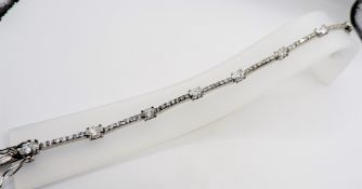 Sterling Silver 7ct White Topaz Bracelet with Gift Box