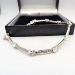 Sterling Silver 7 carat White Topaz Bracelet Hallmarked