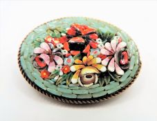 Antique Italian Micro Mosaic Brooch