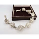 Designer Sterling Silver Ball Bracelet Made in Italy New with Gift Box