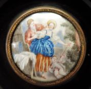 Antique Miniature Painting Fragonard Signed by Artist