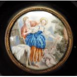 Antique Miniature Painting Fragonard Signed by Artist