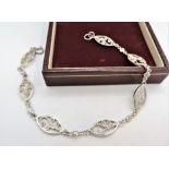 Sterling Silver Filigree Gemstone Bracelet New with Gift Pouch