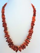 Vintage Raw Baltic Amber Necklace 28 inches