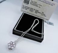 Sterling Silver Morganite & Topaz Pendant Necklace New with Gift Pouch & Certificate