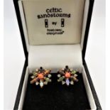 Historic Originals Celtic Sandstorms Gemstone Earrings New with Gift Box