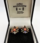 Historic Originals Celtic Sandstorms Gemstone Earrings New with Gift Box